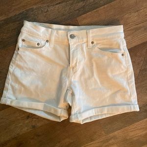 White Levi shorts